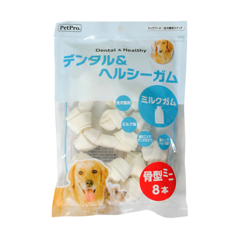 ペットプロジャパン ペットプロ デンタル&ヘルシーガム ミルクガム 骨型ミニ 8本  1セット（ご注文単位1セット）【直送品】
