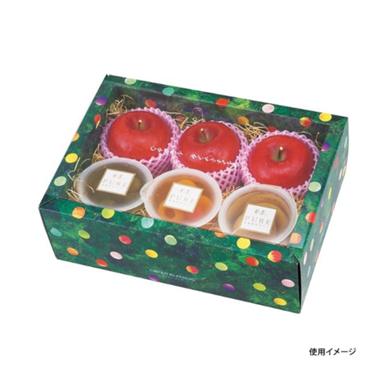 ヤマニパッケージ 贈答箱 みどりのめぐ実 ワールド小 グリーン 100枚 L-2355 1ケース（ご注文単位1ケース）【直送品】