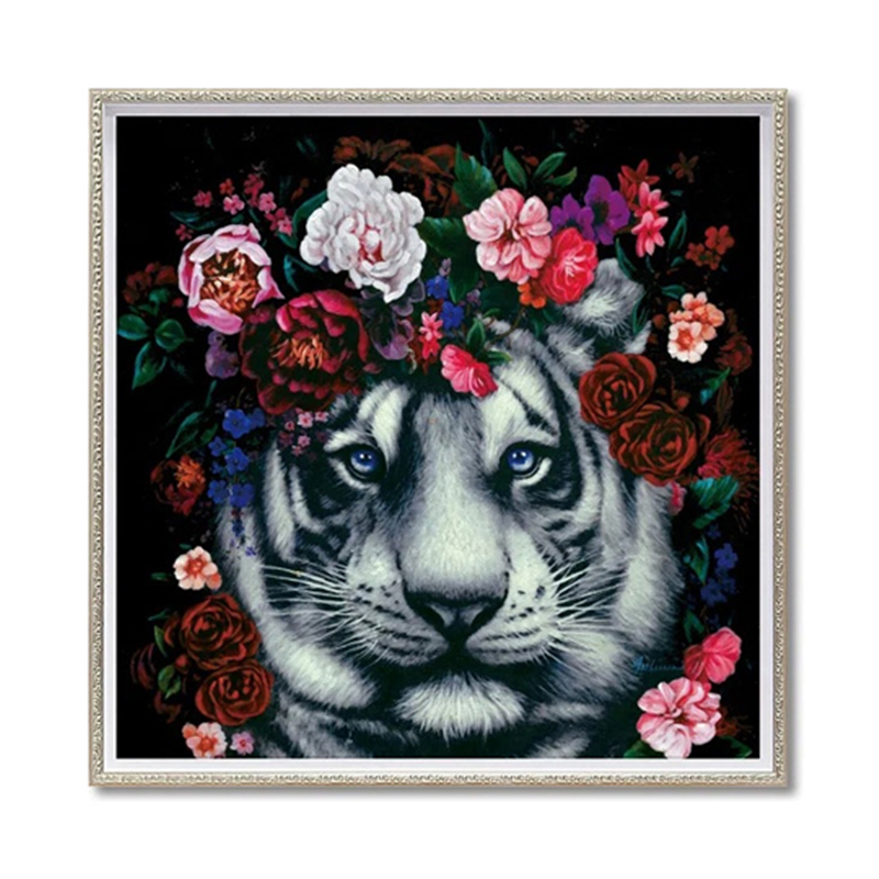 ユーパワー オイル ペイント アート｢フラワー タイガー(Mサイズ)｣ OP-18048 1個（ご注文単位1個）【直送品】