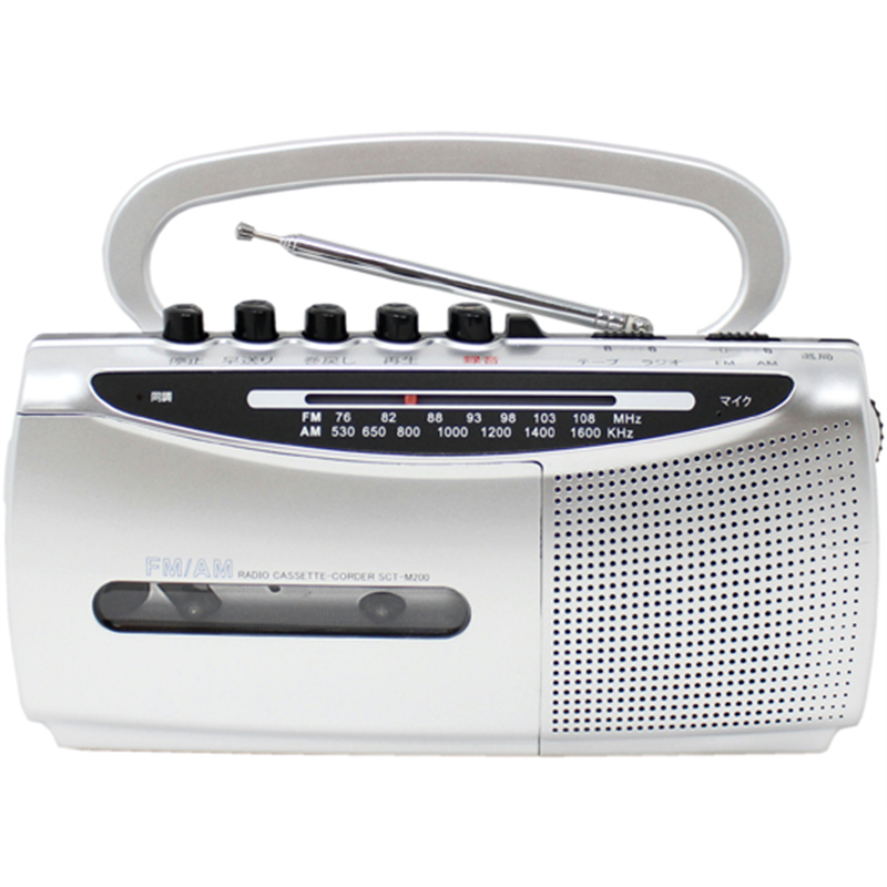 WINTECH モノラルラジカセ シルバー SCT-M200S 1個（ご注文単位1個）【直送品】