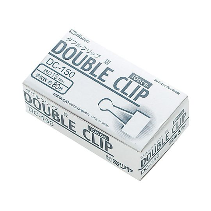 ミツヤ ダブルクリップ 豆 10個×10箱入 DC-150 1ケース（ご注文単位1ケース）【直送品】