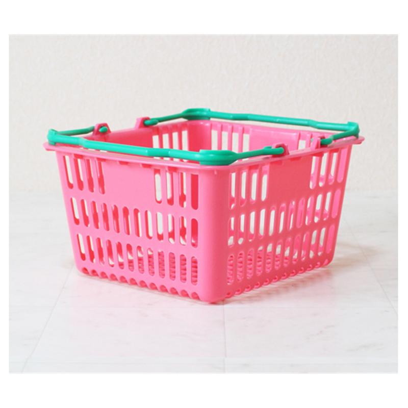 大和産業 買い物かご ピンク×グリーン 5個入 SL-1 1セット（ご注文単位1セット）【直送品】