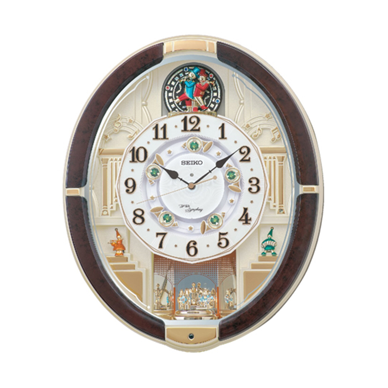セイコー 電波からくり時計 465×384×101mm 濃茶 RE581B 1個(ご注文単位1個)【直送品】