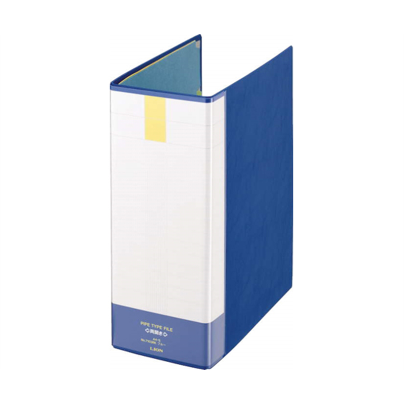ライオン事務器 パイプ式ファイル両開き〈環境〉 ブルー No.7103RK 1冊(ご注文単位1冊)【直送品】