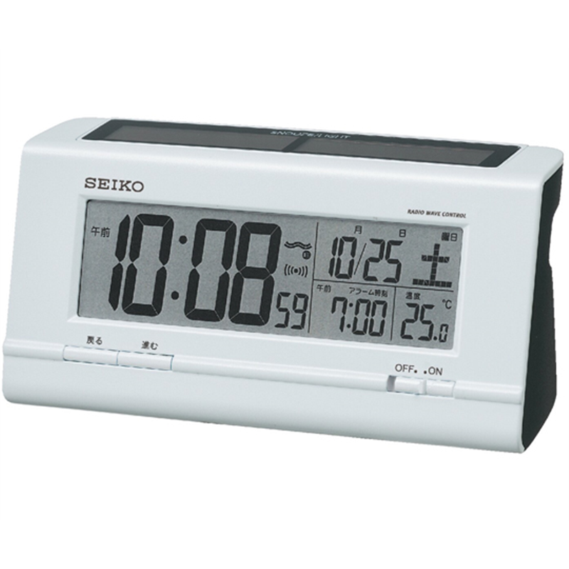 セイコー 電波ソーラー目覚まし時計 70×150×51mm SQ766W 1個(ご注文単位1個)【直送品】