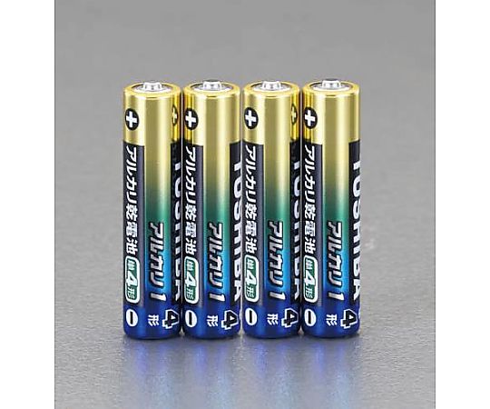 エスコ [単4x 4本] アルカリ乾電池 EA758YT-14BA 1パック(ご注文単位1パック)【直送品】