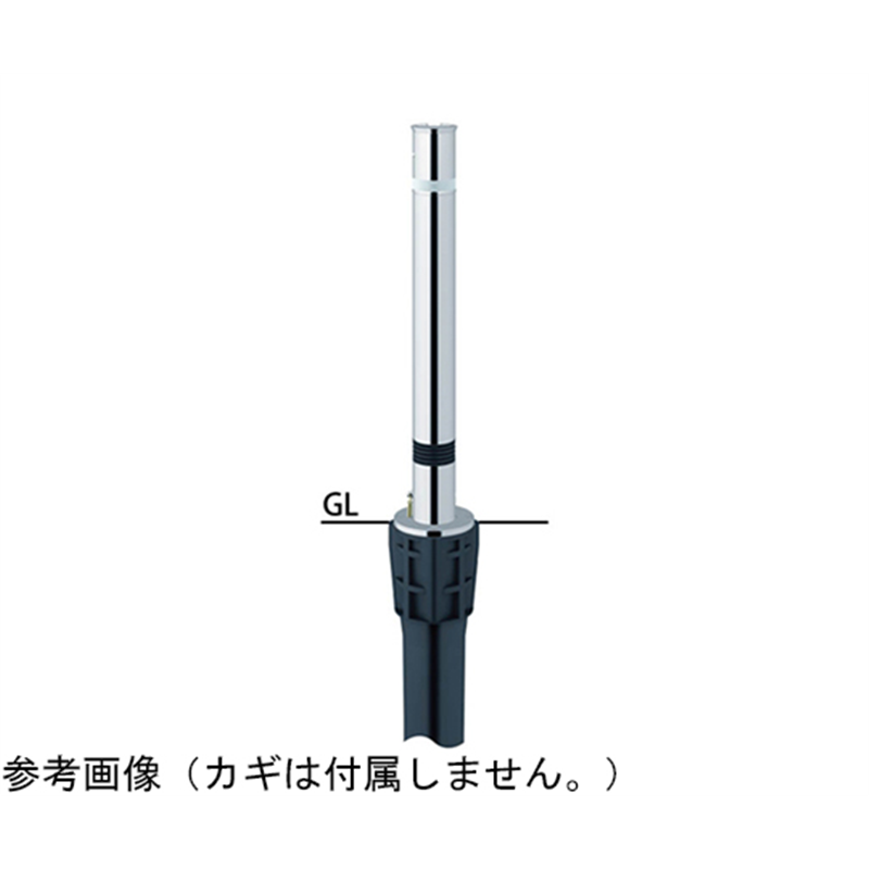 サンポール リフター ステンレス 上下式車止め エンド用 スプリング付 φ76.3 交換用本体 LA-8KCS-E 1本(ご注文単位1本)【直送品】