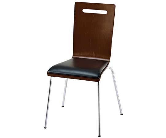 ストア・エキスプレス 曲げ木スタッキングチェア 座パッド付き ブラウン 8脚組 61-801-85-5 1組（ご注文単位1組）【直送品】