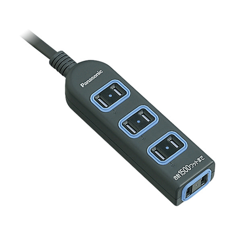 パナソニック ザ・タップX(安全設計扉 パッキン付コンセント)4個口 2m ブラック WHA2524BKP 1個(ご注文単位1個)【直送品】