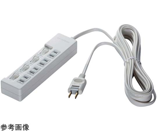 BUFFALO 2ピン式電源タップ 4個口タイプ 雷サージ防止 個別スイッチ付 5m ホワイト BSTAPSW2450WH 1台(ご注文単位1台)【直送品】