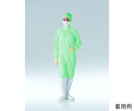 東洋リントフリー クリーンルーム用ツナギ服(男女兼用･グリーン) 5L FD171C-03 5L 1枚 (ご注文単位1枚)【直送品】