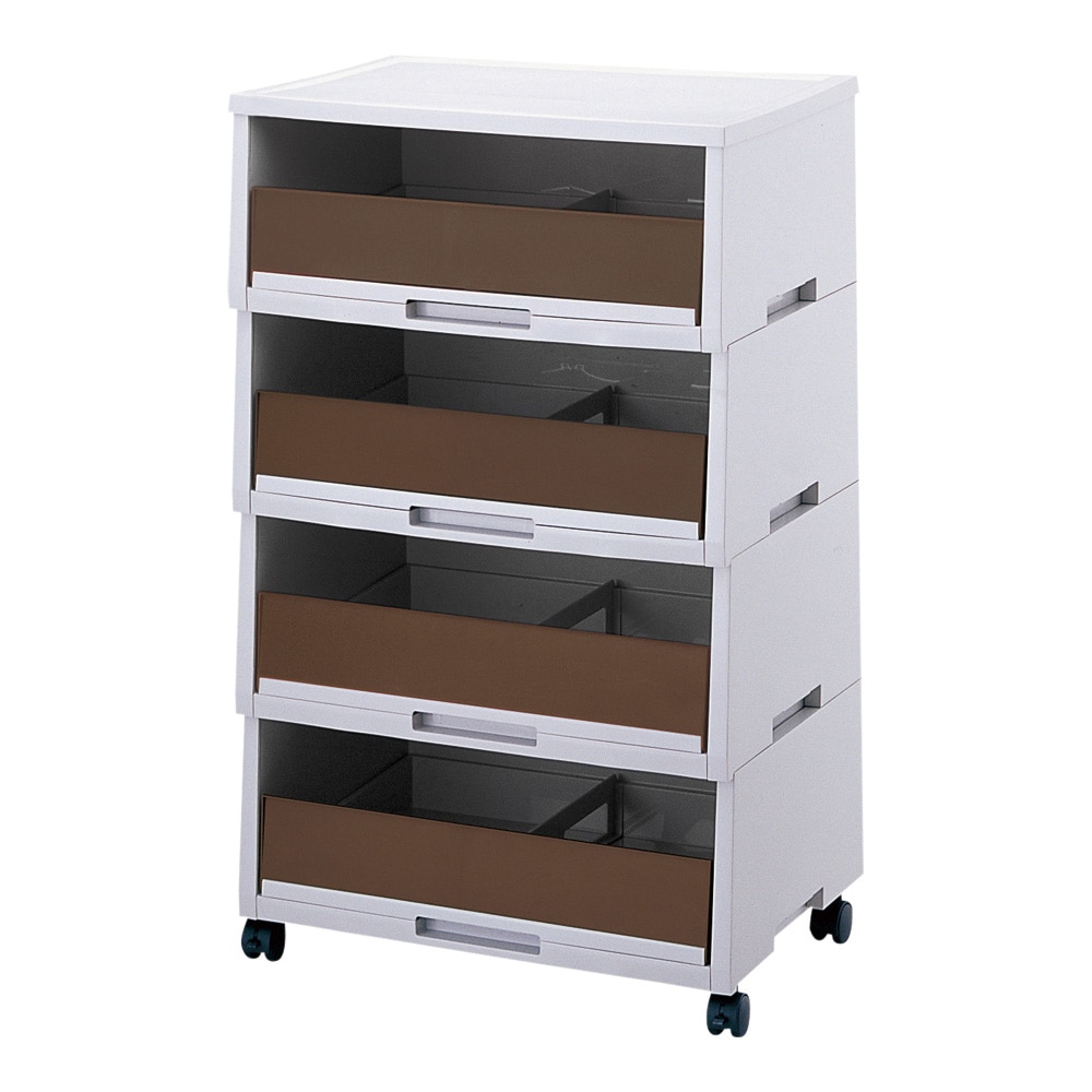 リス ペーパー分類ボックス(A3深型)ブラウン 4段 GGYC739 1個（ご注文単位1個）【直送品】