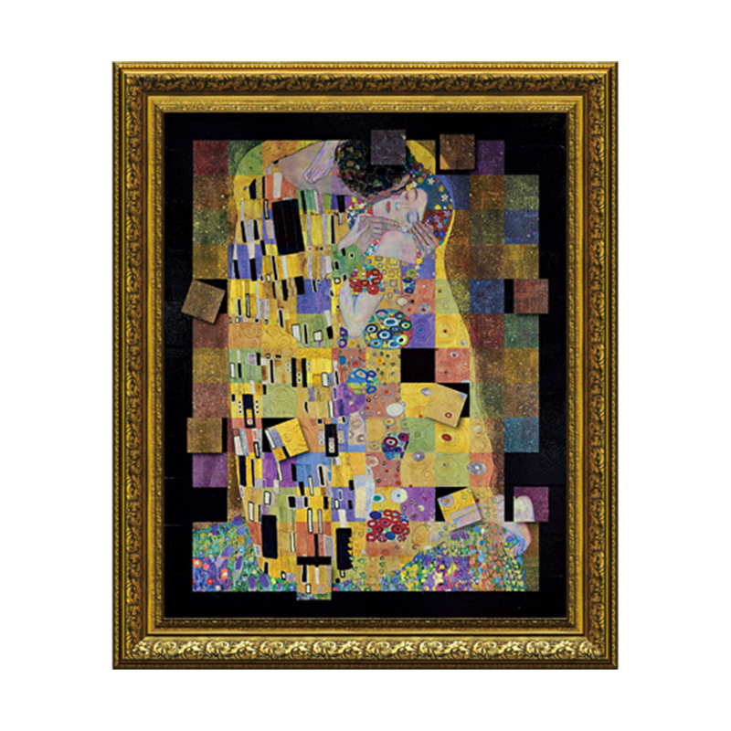 ユーパワー 名画モザイクアート ~アートフレーム~(クリムト｢ザ・キス(Mサイズ)｣) AM-09005 1個（ご注文単位1個）【直送品】