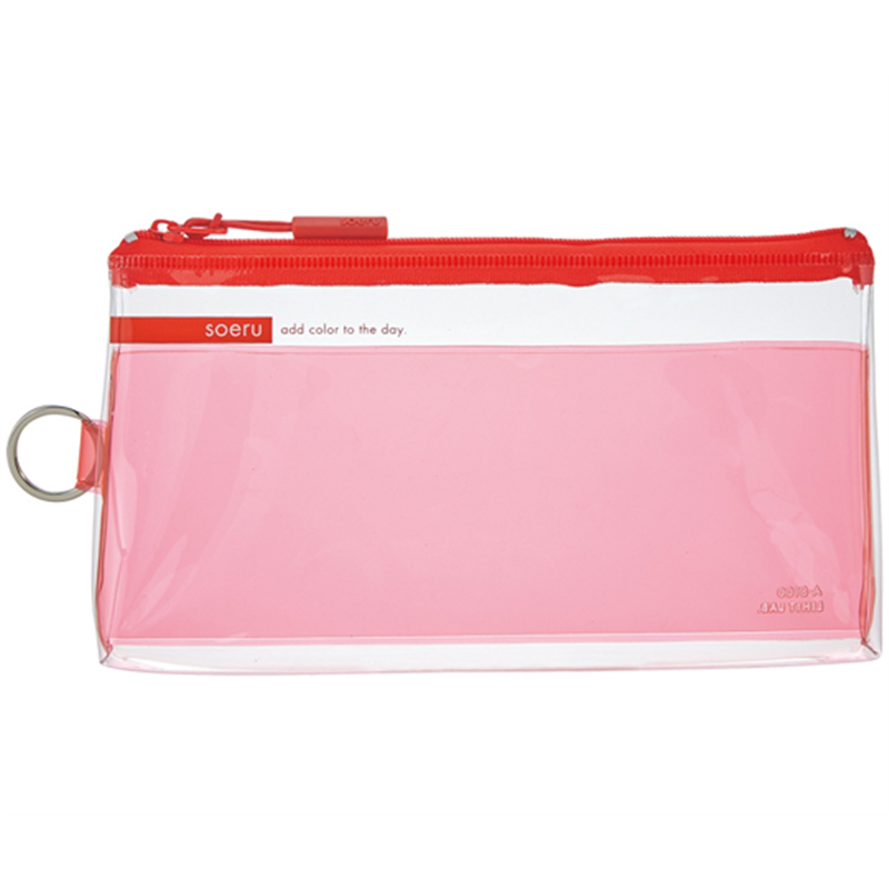 LIHITLAB SOERU クリヤーペンケース サニーレッド A8100-3 1個(ご注文単位1個)【直送品】