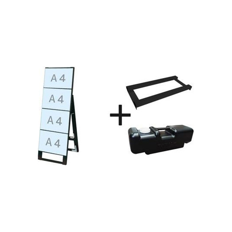常磐精工 ブラックカードケーススタンド看板 A4横4片面 ウエイトアーム・水タンクセット BCCSK-A4Y4K-3SET 1個（ご注文単位1個）【直送品】
