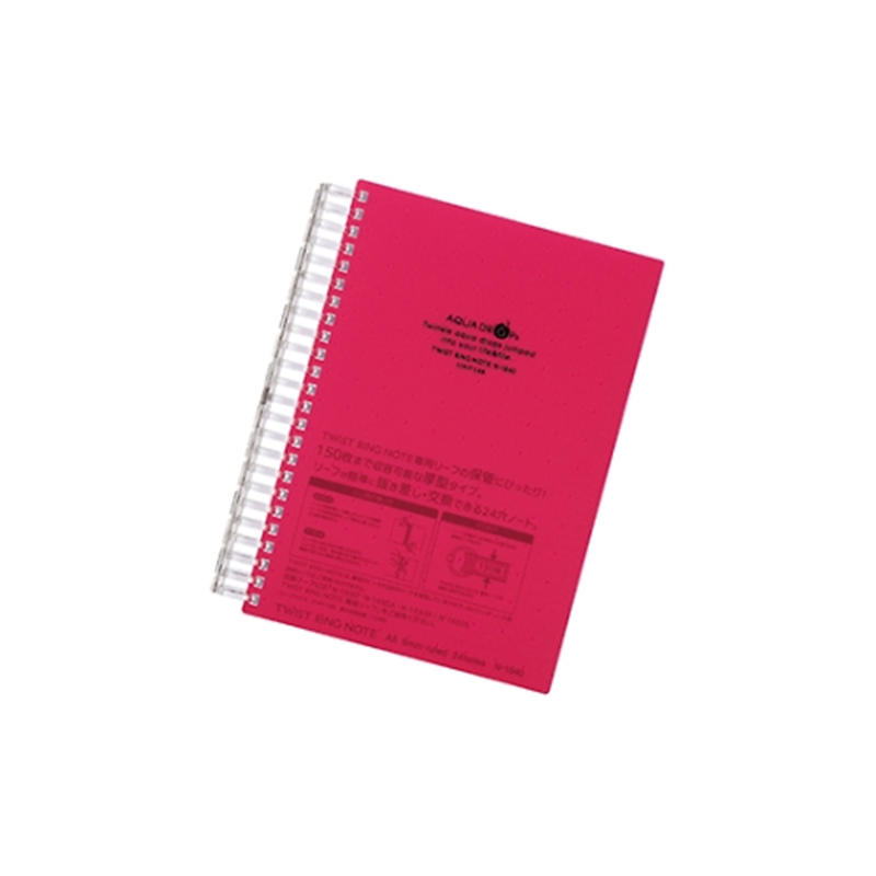 LIHITLAB AQUA DROPs ツイストリング・ノート<超厚型> 3赤 N-1640 N1640-3 1冊(ご注文単位1冊)【直送品】