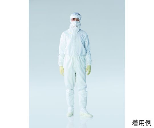 東洋リントフリー クリーンルーム用フード一体ツナギ服(男女兼用) ホワイト 5L FD175C-01 5L 1枚 (ご注文単位1枚)【直送品】