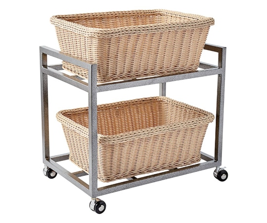 トーダイ ランドリーワゴン2段バスケット付セット アイボリー WG-802-IV 1セット（ご注文単位1セット）【直送品】