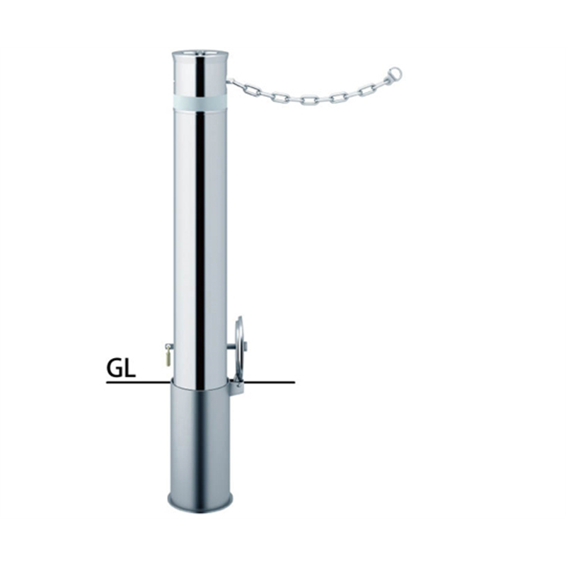サンポール リフター ステンレス 車止め 鎖内蔵 カギ付 φ114.3 LA-12SKC 1本(ご注文単位1本)【直送品】