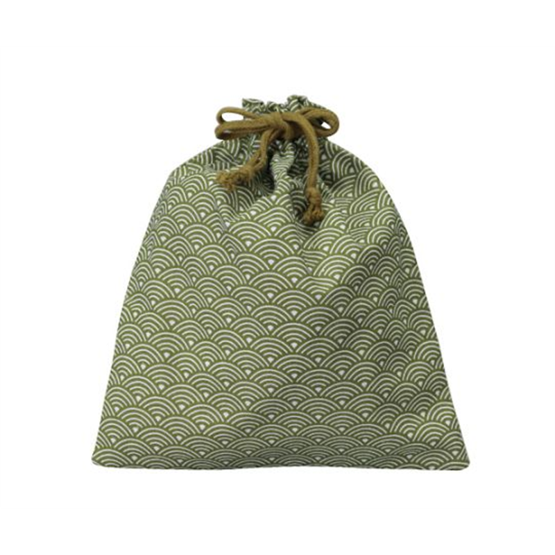 三和 和風柄巾着(青海波)大グリーン 1箱(500枚入) VN2126-2G 1箱(ご注文単位1箱)【直送品】