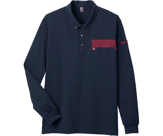 カーシーカシマ CAREAN 長袖ポロシャツ T/C KANOKO POLO SHIRT ネイビー 4L CWP171 1枚（ご注文単位1枚）【直送品】