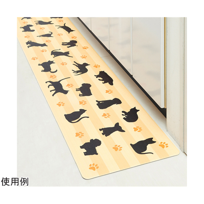 アイメディア サッと拭けるキッチンマット 40×180cm 犬猫柄 1010013 1個（ご注文単位1個）【直送品】
