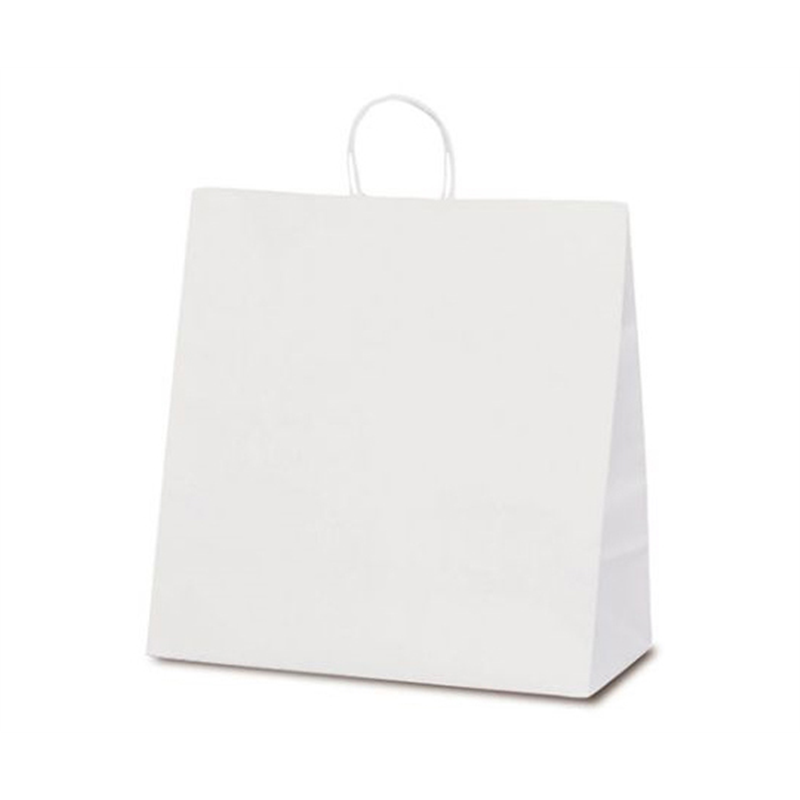 ベルベ 紙袋 自動紐手提袋 T-15W 白無地 200枚 1298 1ケース（ご注文単位1ケース）【直送品】