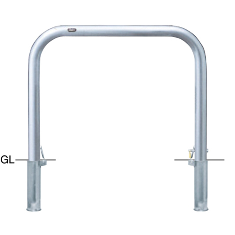 サンポール ステンレス アーチ型車止め 差込式カギ付 φ60.5(t3.0)×W1000×H800mm AA-7SK10-800 1台(ご注文単位1台)【直送品】