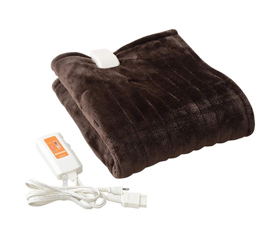 山善(YAMAZEN) ふんわりもこもこ フランネル 電気ひざ掛け毛布 ブラウン YHK-43P 1枚(ご注文単位1枚)【直送品】
