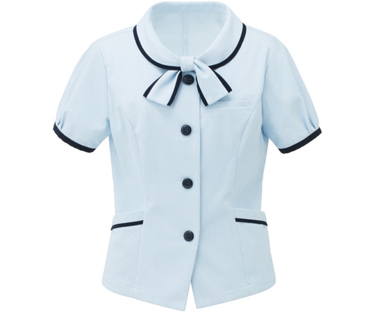 カーシーカシマ ENJOY オーバーブラウス SquareTricot サックス 13号 ESA402 1枚（ご注文単位1枚）【直送品】