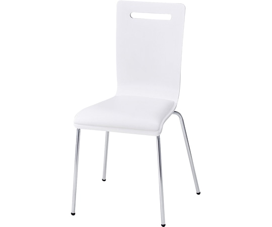 ストア・エキスプレス 曲げ木スタッキングチェア 座パッド付き ホワイト 2脚組 61-801-85-3 1組（ご注文単位1組）【直送品】