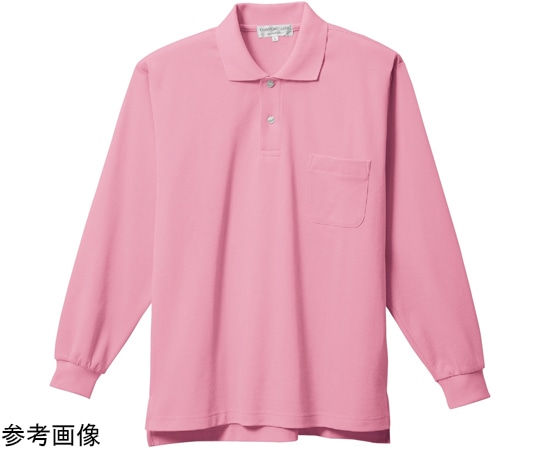 三愛 長袖ポロシャツ ピンク 裏綿素材 L 8700 1着（ご注文単位1着）【直送品】