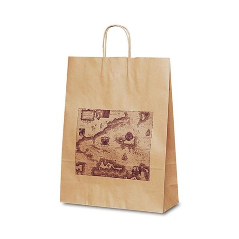 ベルベ 紙袋 自動紐手提袋 T-12 マップ 200枚 1428 1ケース（ご注文単位1ケース）【直送品】