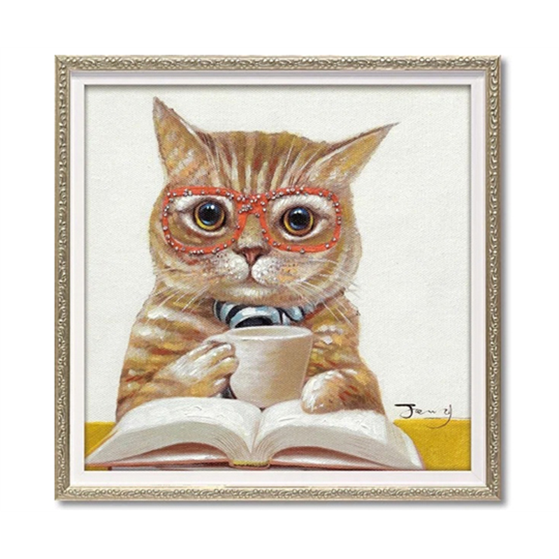 ユーパワー オイル ペイント アート｢カフェ キャット(Sサイズ)｣ OP-07031 1個（ご注文単位1個）【直送品】