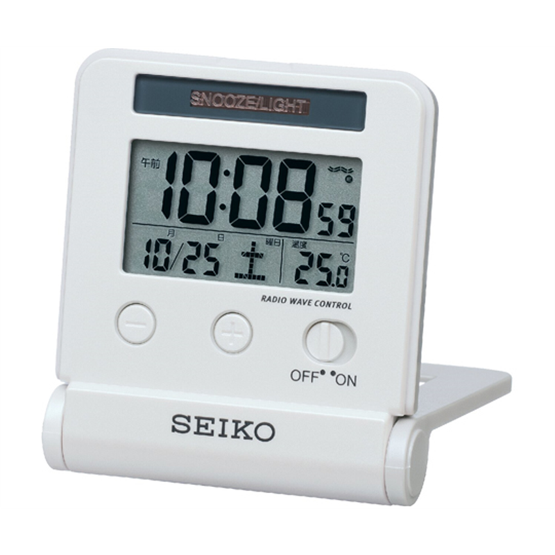 セイコー 電波トラベラクロック 78×71×80mm 白 SQ772W 1個(ご注文単位1個)【直送品】