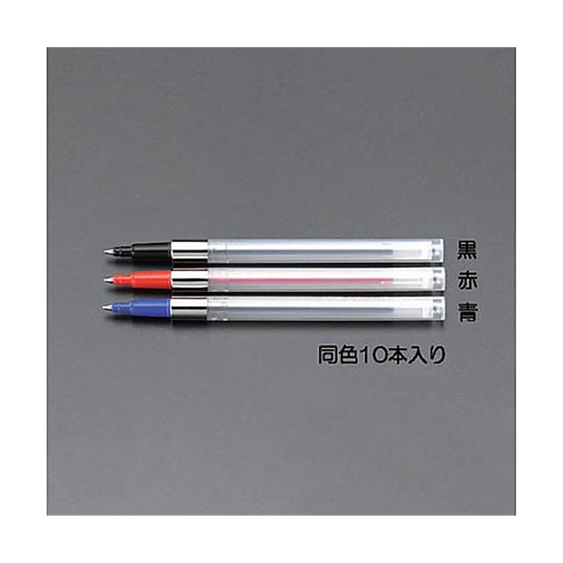 エスコ 1.0mm ボールペン替芯・加圧式(青/10本) EA765MG-207B 1箱(ご注文単位1箱)【直送品】