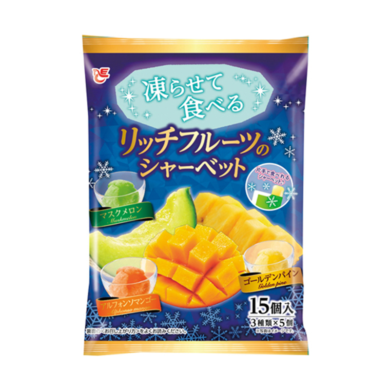 エースベーカリー 凍らせて食べるリッチフルーツのシャーベット 15個入×16袋 375965 1組※軽（ご注文単位1組）【直送品】