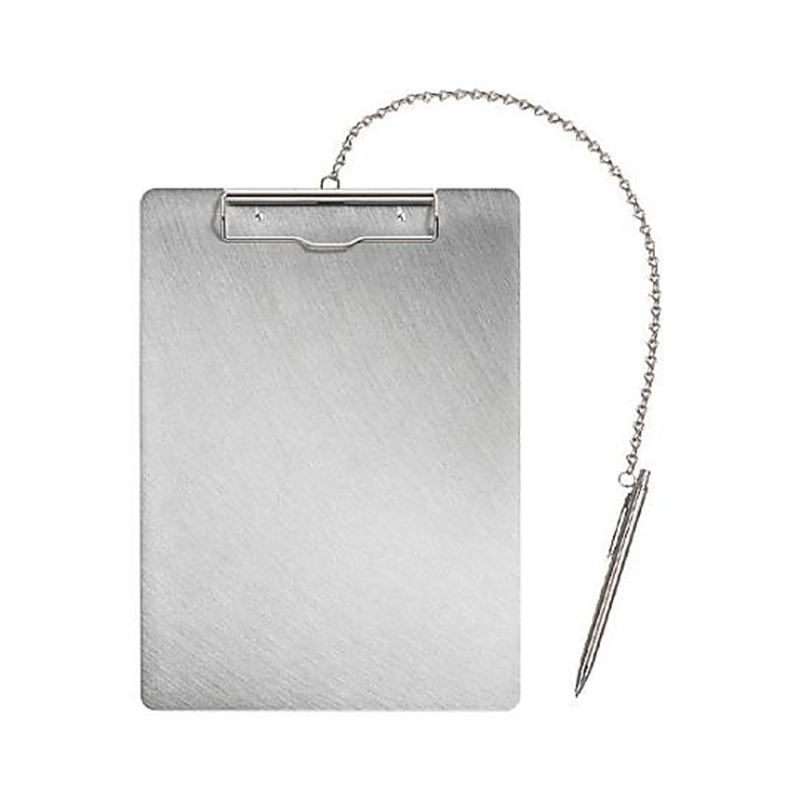 アズワン 240x330mm/A4 クリップボード(ステンレス製/ペン付) EA762DA-258 1枚(ご注文単位1枚)【直送品】