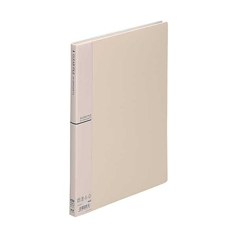 テージー クリアファイルA4縦20ポケット アイボリー CF-442-31 1冊(ご注文単位1冊)【直送品】