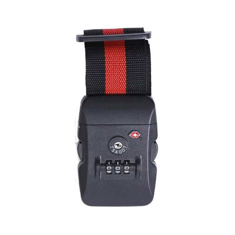 ロジック TSAスーツケースベルト 3ダイヤル クロスタイプ ブラック×レッド LG-STCS-TSABLT-CT-BKRD 1本(ご注文単位1本)【直送品】