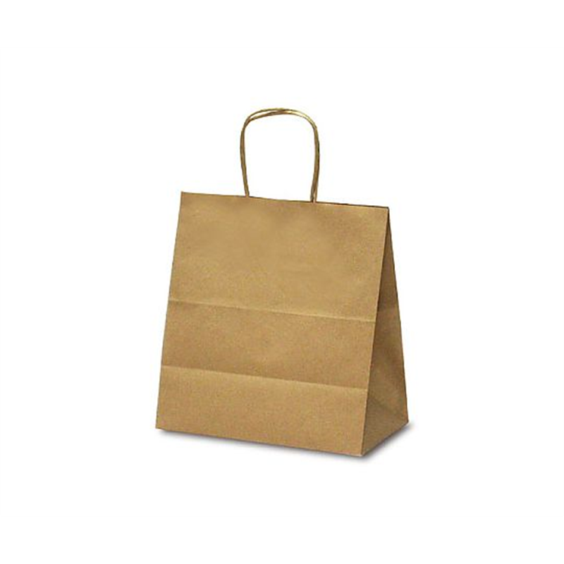 ベルベ 紙袋 自動紐手提袋 T-5W 茶無地 200枚 1628 1ケース（ご注文単位1ケース）【直送品】