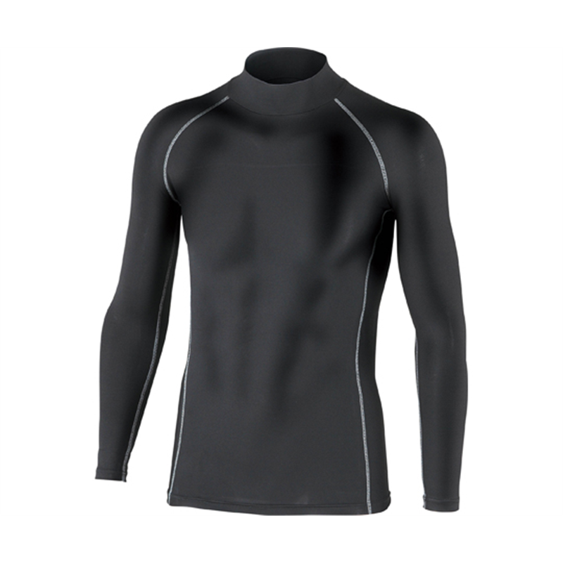 おたふく手袋 ハイネックシャツ ブラック 5L JW-170 1枚(ご注文単位1枚)【直送品】