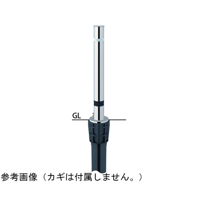 サンポール リフター ステンレス 上下式車止め スプリング付 φ76.3 交換用本体 LA-8KS 1本(ご注文単位1本)【直送品】