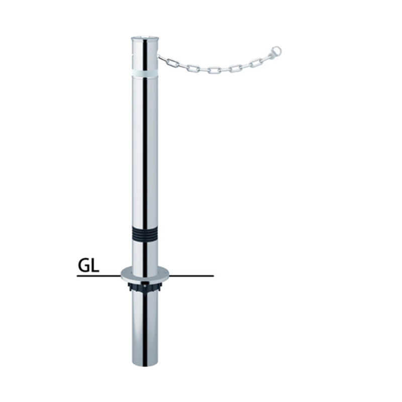 サンポール リフター ステンレス 車止め 鎖内蔵 スプリング付 φ76.3 LA-8UCS 1本(ご注文単位1本)【直送品】