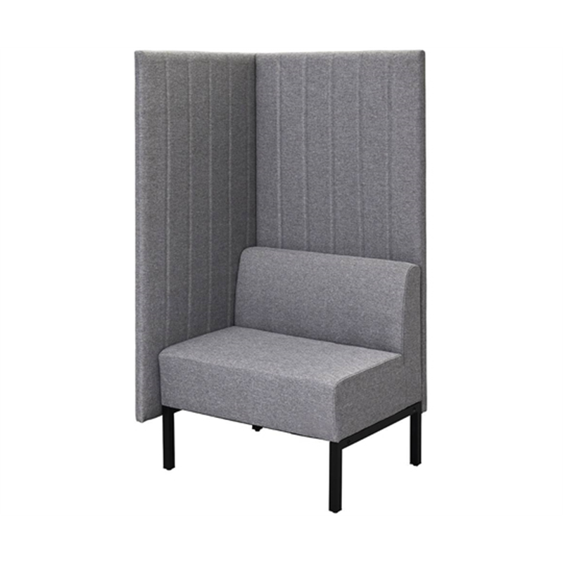 アール・エフ・ヤマカワ カッコ ファブリックソファ W760×H1500 ライトグレー 片側パネルタイプ RFFBS-7615LGK 1台（ご注文単位1台）【直送品】