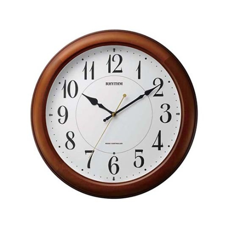 リズム(時計) ピュアライト(電波時計) 茶 4MYA25SR06 1個(ご注文単位1個)【直送品】