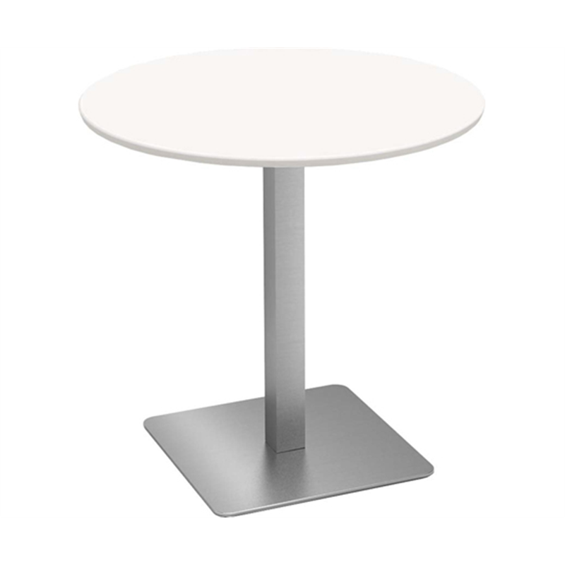 Y2K カフェテーブル 75cm 丸 ステンレス角脚 ホワイト  1個（ご注文単位1個）【直送品】