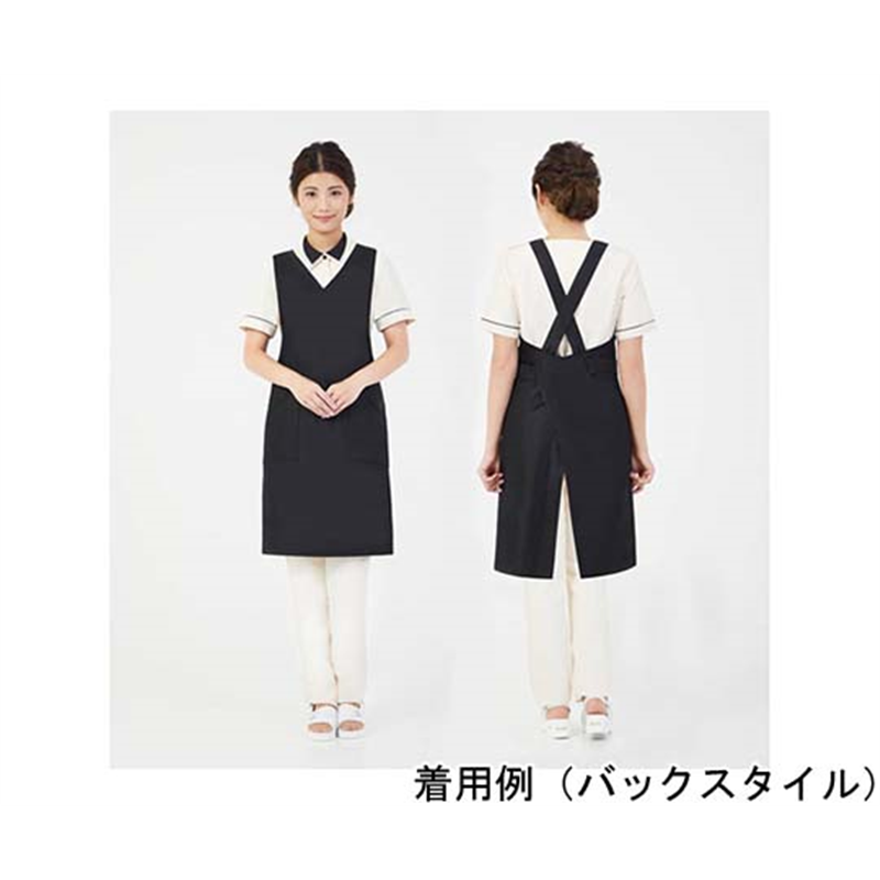 CML LDLVネックエプロン ブラック T100372 1着（ご注文単位1着）【直送品】