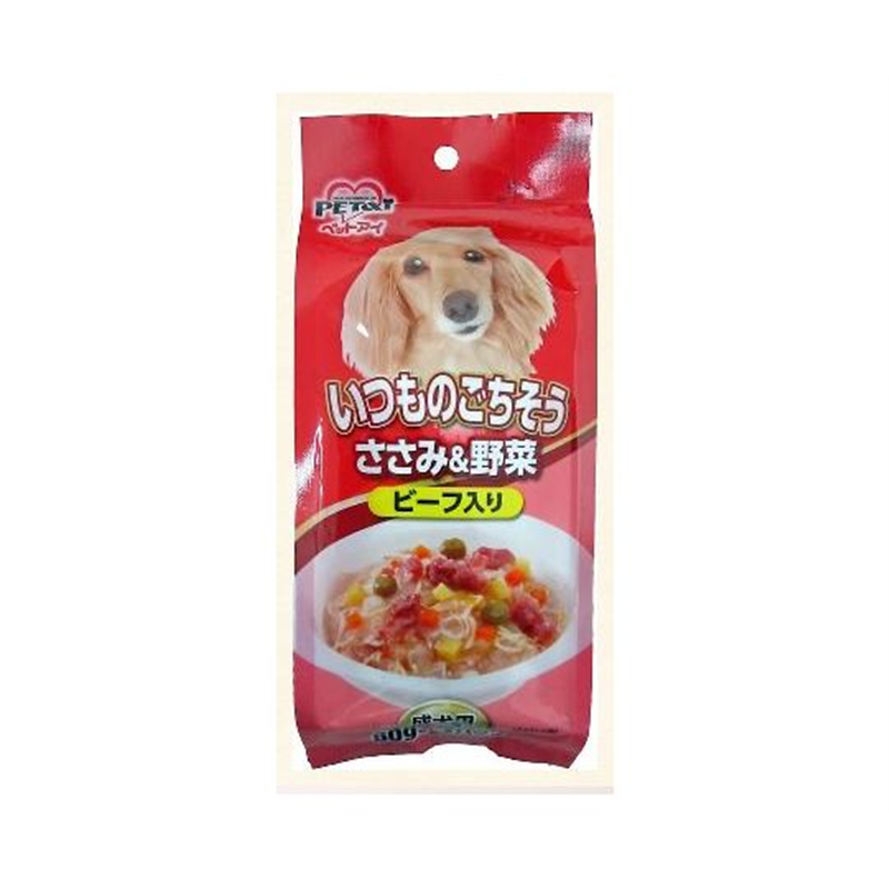ペットアイ いつものごちそう ささみ&野菜 ビーフ入り 80gx3P  1パック（ご注文単位1パック）【直送品】