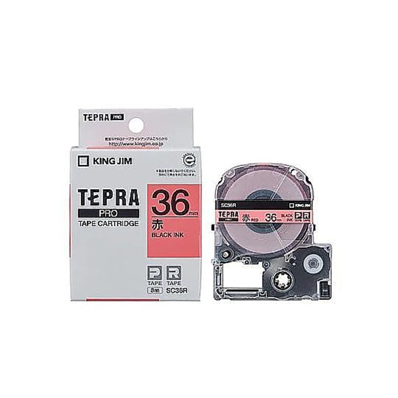 キングジム 36mm テープカセット(赤) EA761DK-361 1個(ご注文単位1個)【直送品】